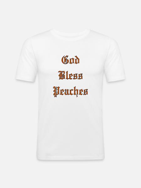 GodBlessPeaches - Men's Slim Fit T-Shirt - white