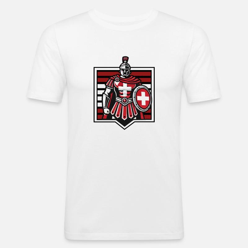 Gladiator Schweiz #2 - Männer Slim Fit T-Shirt - Weiß