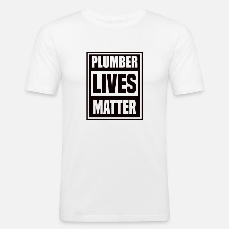 Das Leben eines Klempners zählt - Männer Slim Fit T-Shirt - Weiß