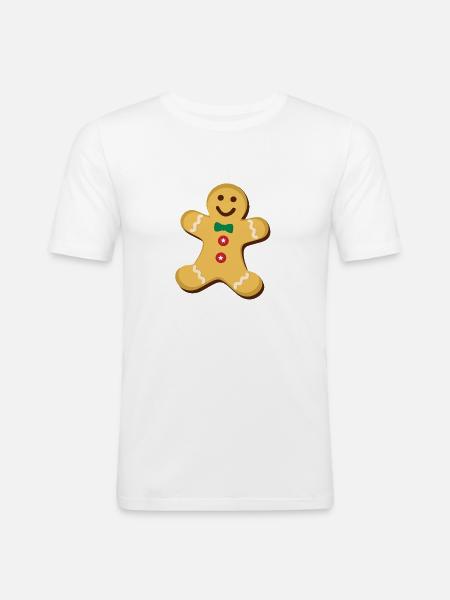 lebkuchenmann - Männer Slim Fit T-Shirt - Weiß