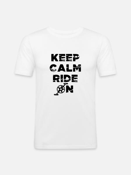 Keep Calm Ride On Bike - Men's Slim Fit T-Shirt - white