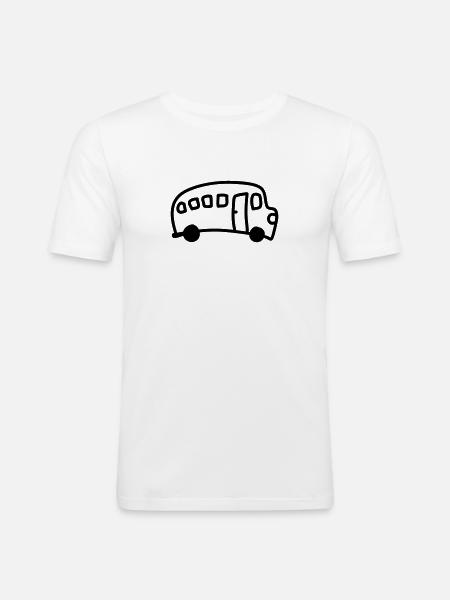 Bus - Line - Men's Slim Fit T-Shirt - white