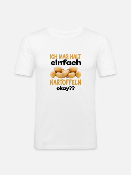 Kartoffel - Männer Slim Fit T-Shirt - Weiß