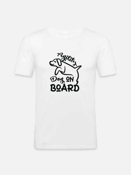 Agility Dog on board - Men's Slim Fit T-Shirt - white