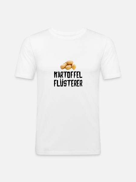 Kartoffel Flüsterer - Männer Slim Fit T-Shirt - Weiß