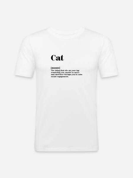 Définition chat - T-shirt près du corps Homme - blanc