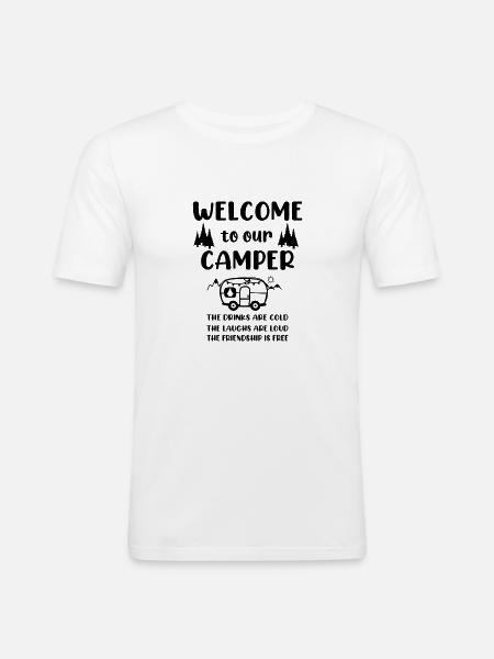 Camper Caravan Camping Camping - Men's Slim Fit T-Shirt - white