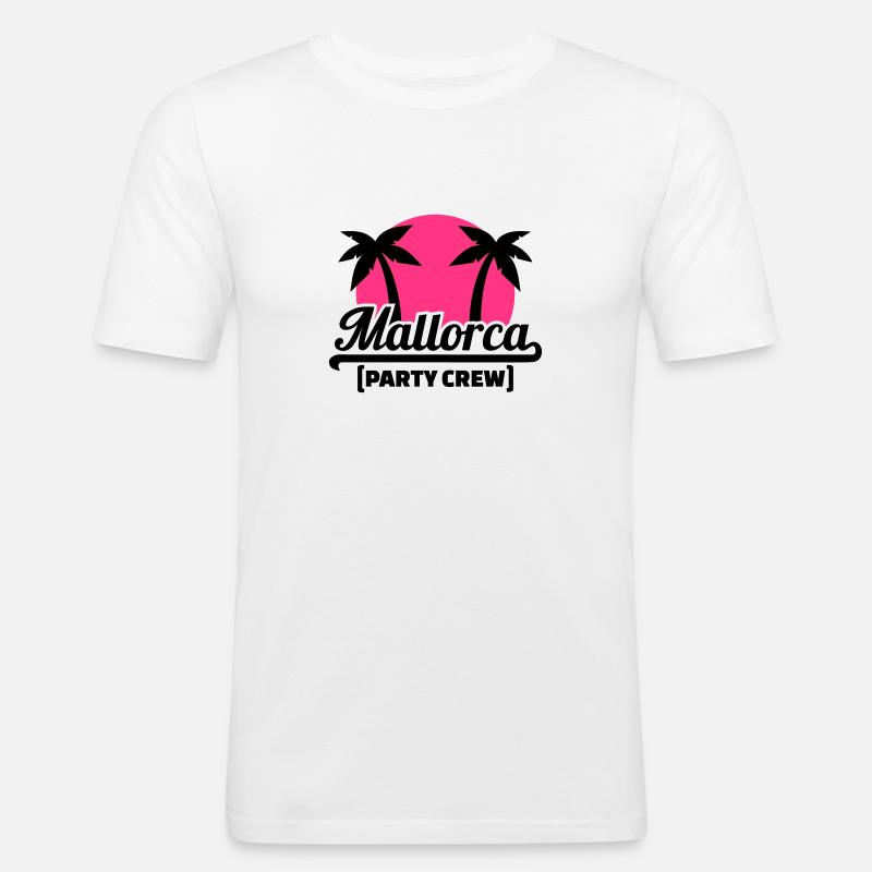 Mallorca - Männer Slim Fit T-Shirt - Weiß