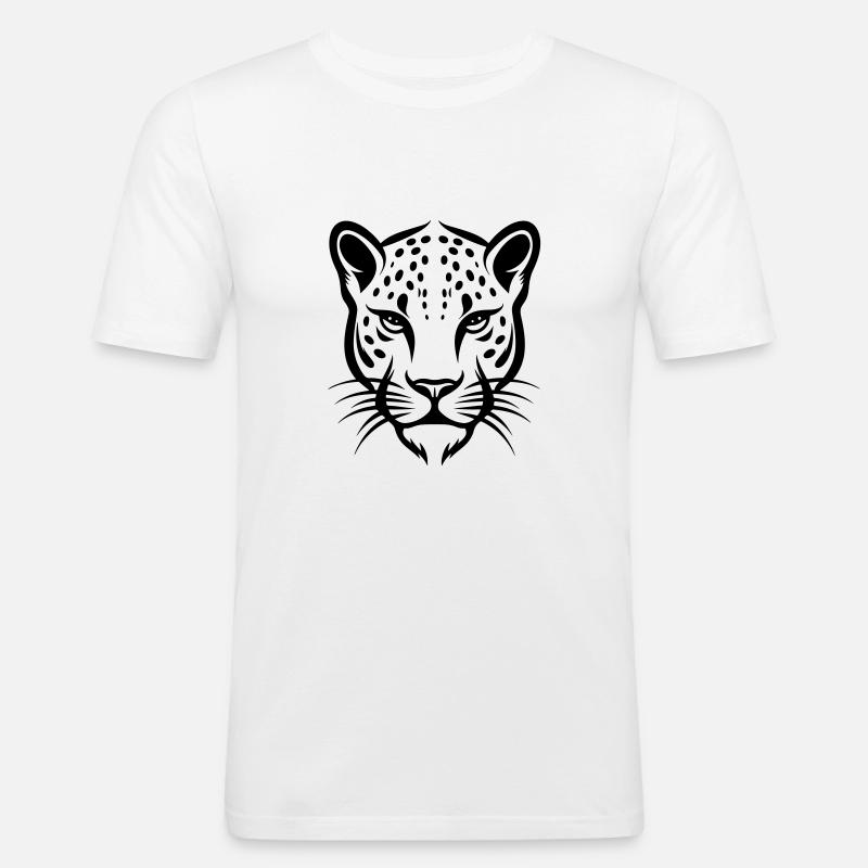 Gepard Kopf - Männer Slim Fit T-Shirt - Weiß