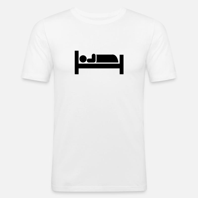 Schlafen - Männer Slim Fit T-Shirt - Weiß