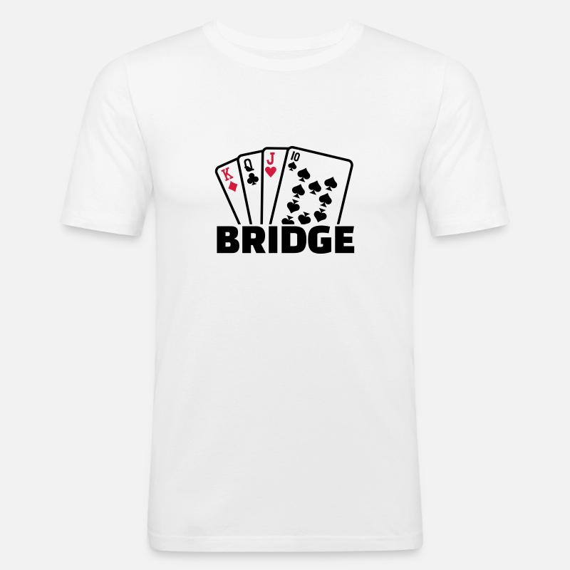 Bridge - Obcisła koszulka męska - biały