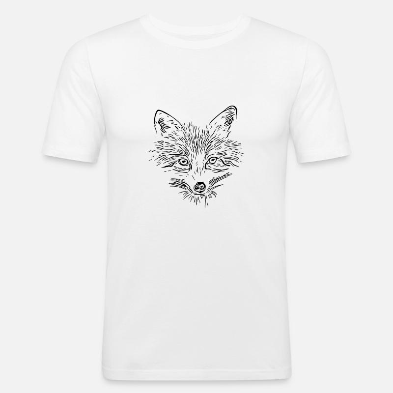 Fuchs Gesicht - Fox Face - Männer Slim Fit T-Shirt - Weiß