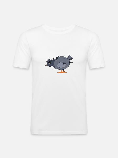 Müde Taube - Männer Slim Fit T-Shirt - Weiß