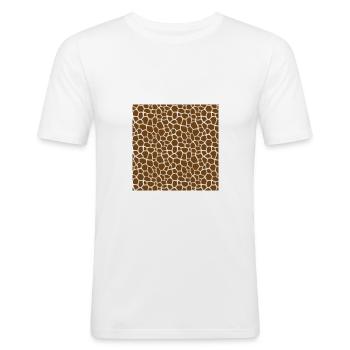 Peau d'animal avec style de couleur africaine - T-shirt près du corps Homme - blanc - Devant - Nik (191cm)