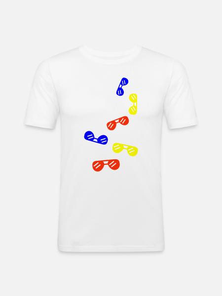 Sonnenbrille Symbol - Männer Slim Fit T-Shirt - Weiß