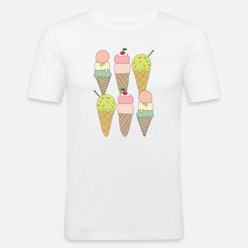 eisvariationen 6fach - Männer Slim Fit T-Shirt - Weiß