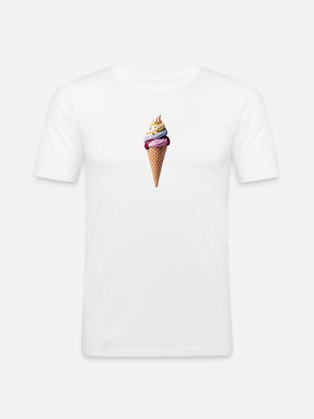 ize cream - Männer Slim Fit T-Shirt - Weiß