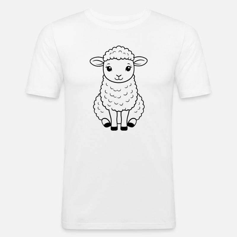 Schaf Kostüm Schäfer süßes Schäfchen - Männer Slim Fit T-Shirt - Weiß