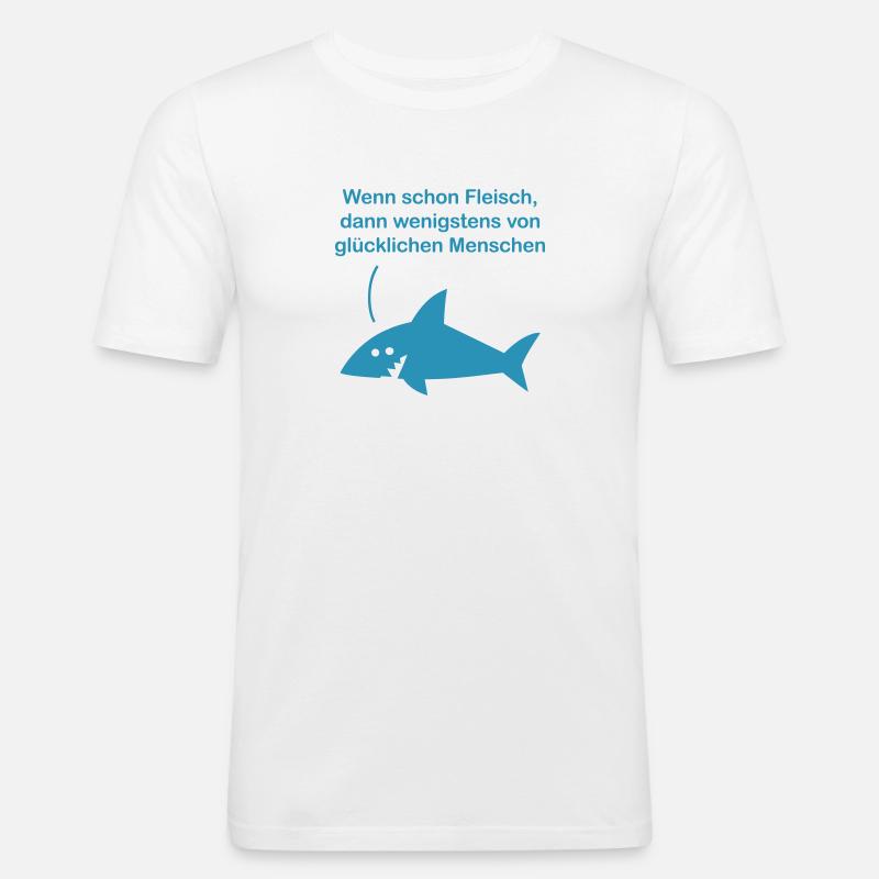 Fleisch - Männer Slim Fit T-Shirt - Weiß