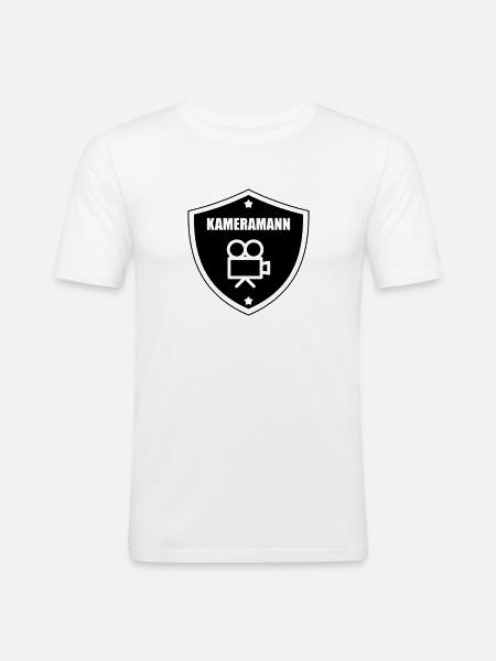 Cameraman / Camera / Kameramann / Kamera - Men's Slim Fit T-Shirt - white