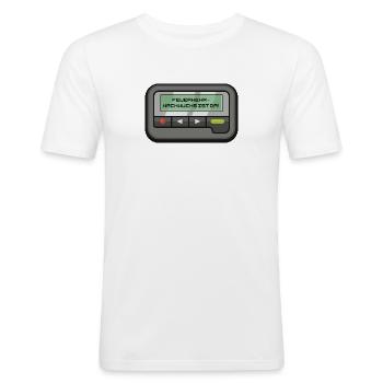 Feuerwehr-Nachwuchs ist da! Pagermeldung - Männer Slim Fit T-Shirt - Weiß - Vorne - Nik (191cm)