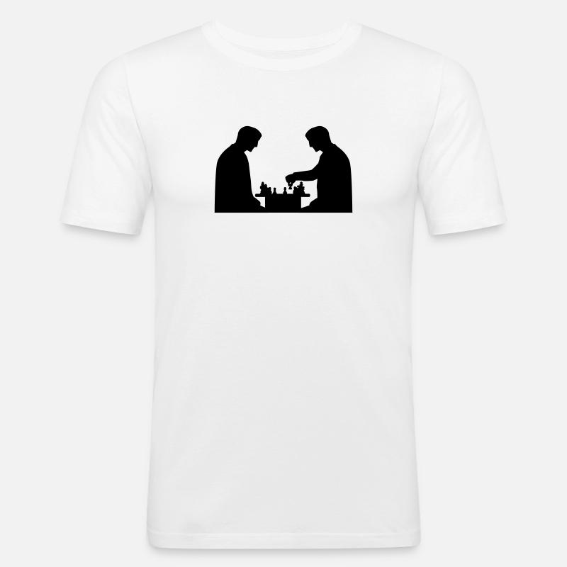 Schach - Männer Slim Fit T-Shirt - Weiß