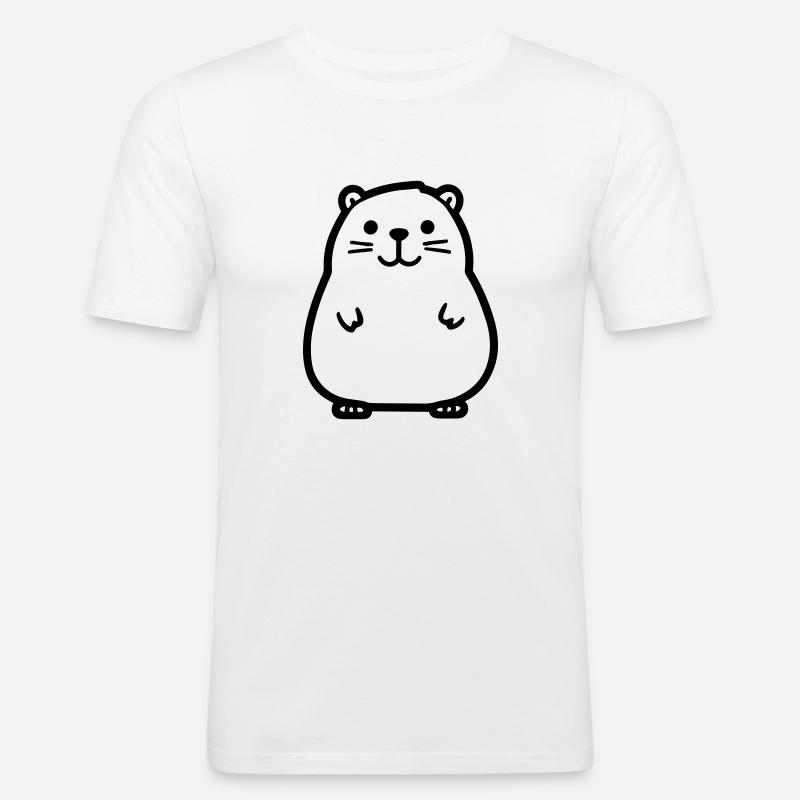 Murmeltier - Männer Slim Fit T-Shirt - Weiß