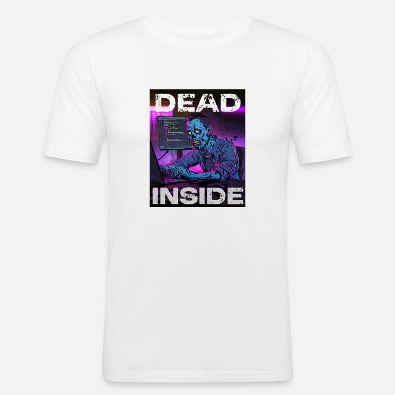 Dead Inside - Männer Slim Fit T-Shirt - Weiß