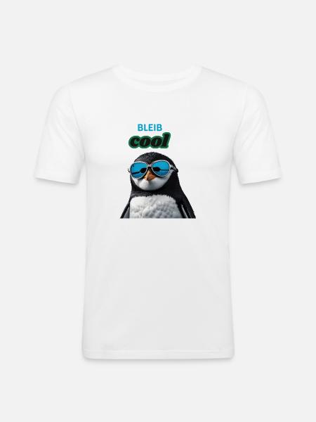 Bleib cool! Design - Männer Slim Fit T-Shirt - Weiß