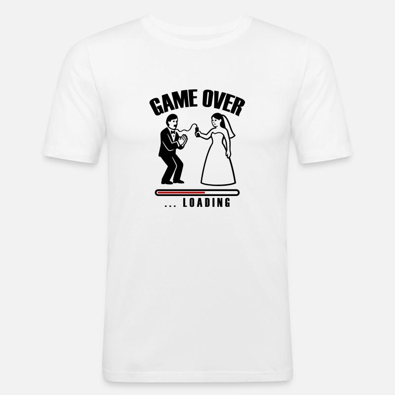 Game Over Loading Hochzeit - Männer Slim Fit T-Shirt - Weiß