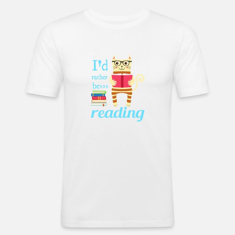 I would rather read - Men's Slim Fit T-Shirt - white