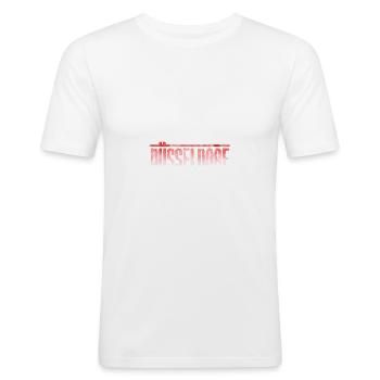 Düsseldorf - Eishockey meine Droge - Mein Dealer - Männer Slim Fit T-Shirt - Weiß - Vorne - Nik (191cm)