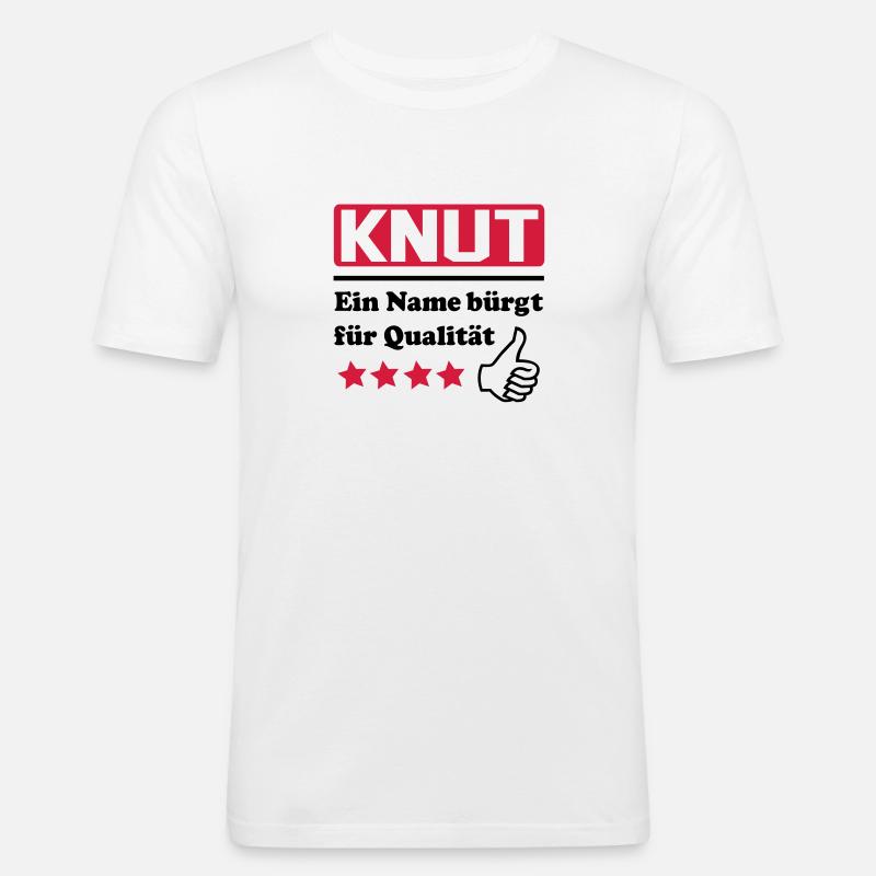knut - Männer Slim Fit T-Shirt - Weiß