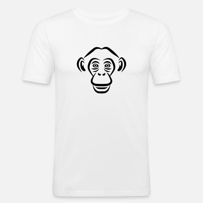 Affe - Männer Slim Fit T-Shirt - Weiß