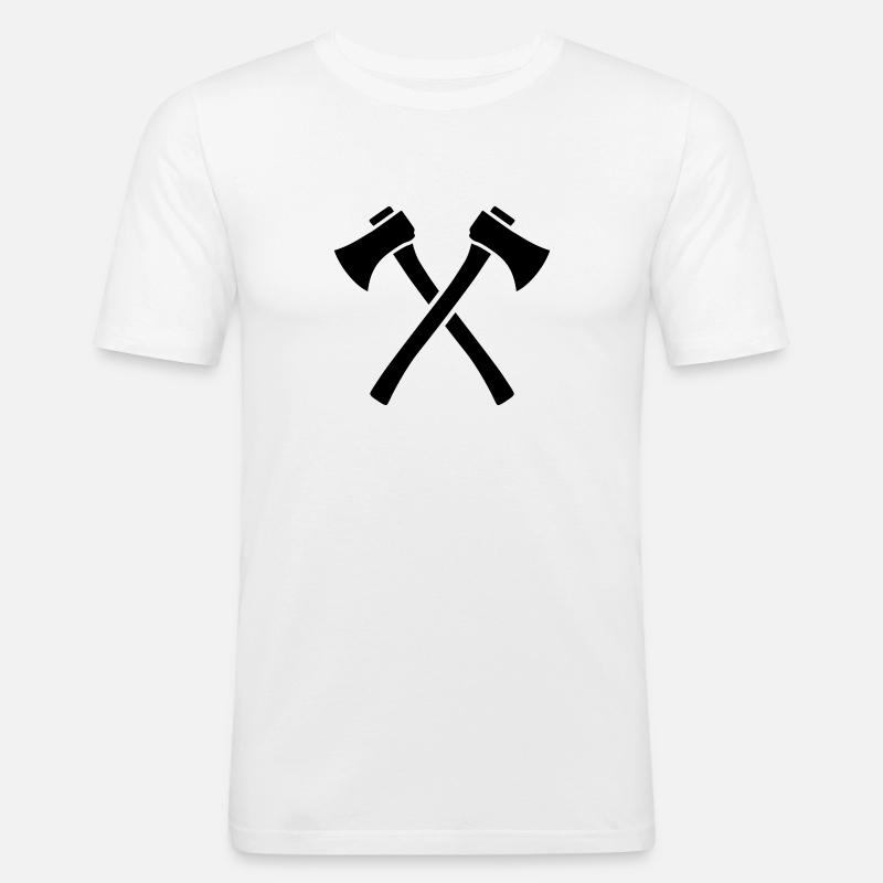 Axt - Männer Slim Fit T-Shirt - Weiß