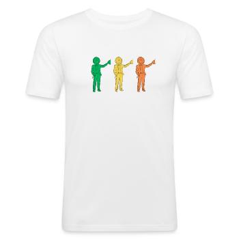 Citrus Trio - Lime, Lemon, Orange - Men's Slim Fit T-Shirt - white - Front - Nik (191cm)