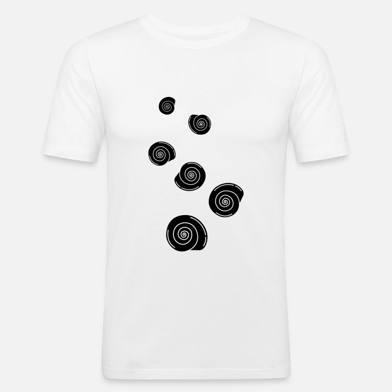 Muschel schnecke - Männer Slim Fit T-Shirt - Weiß