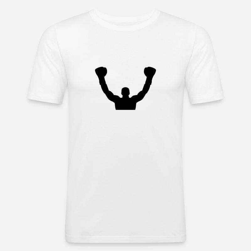 Boxen - Männer Slim Fit T-Shirt - Weiß