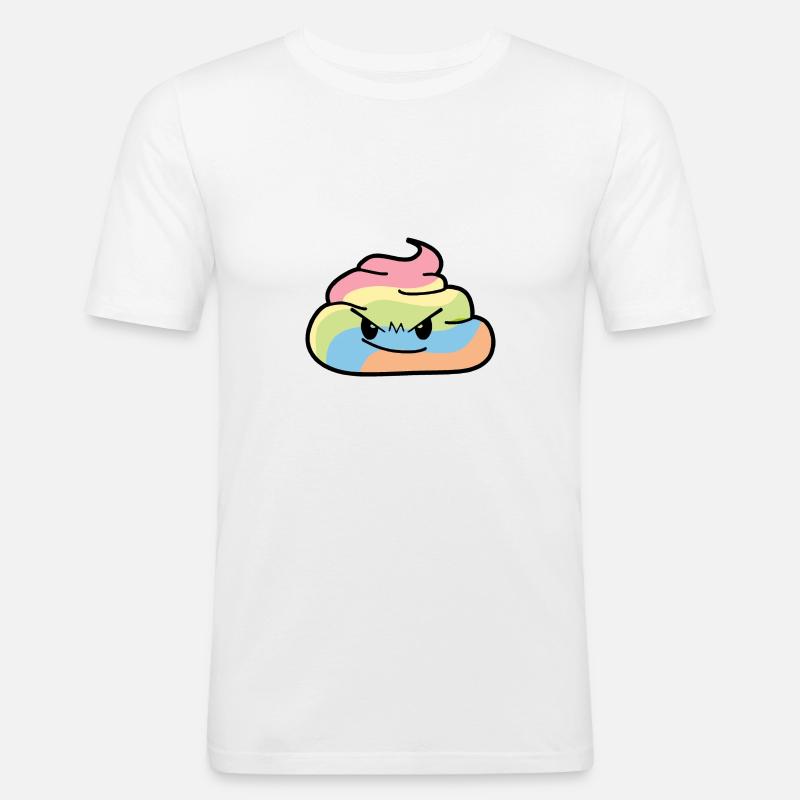 Rainbow Bunch - Poo grumpy poop - Men's Slim Fit T-Shirt - white