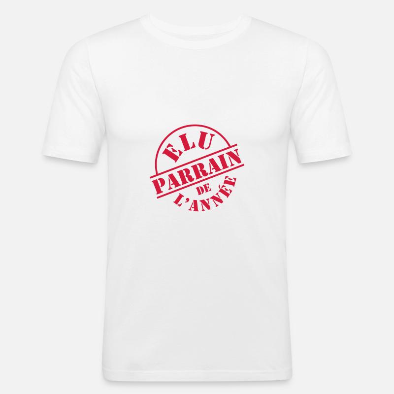 Elu Parrain de l'Année - T-shirt près du corps Homme - blanc