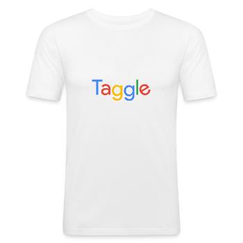 Taggle * Humour geek startup * - T-shirt près du corps Homme - blanc - Devant - Nik (191cm)