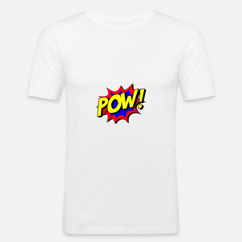 superheld comic - Männer Slim Fit T-Shirt - Weiß