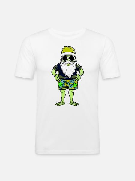 Weihnachtsmann Urlaub Santa - Männer Slim Fit T-Shirt - Weiß