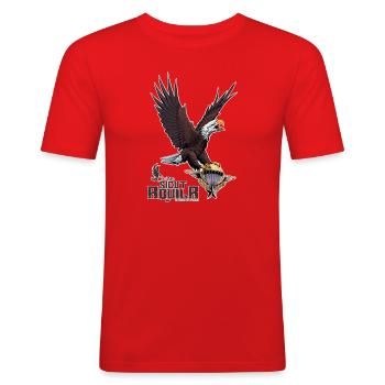 Air Force T-shirt Sicut Aquila - Männer Slim Fit T-Shirt - Rot - Vorne - Jaron (178cm)