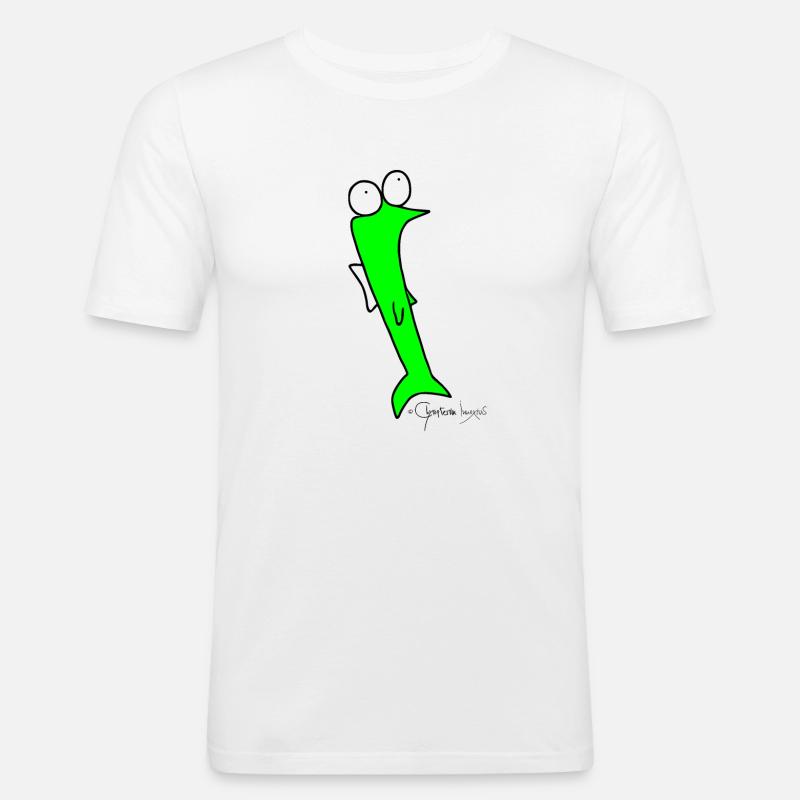 Plötzfisch - Piscis Rutilus - Männer Slim Fit T-Shirt - Weiß