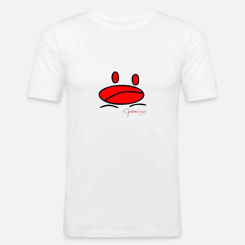 Froschmini - Ranunculus Oophagus - Männer Slim Fit T-Shirt - Weiß