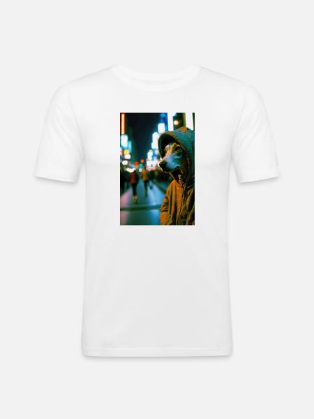 Cyrano on street 01 - Men's Slim Fit T-Shirt - white