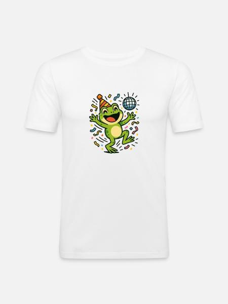 Party Frog - Men's Slim Fit T-Shirt - white