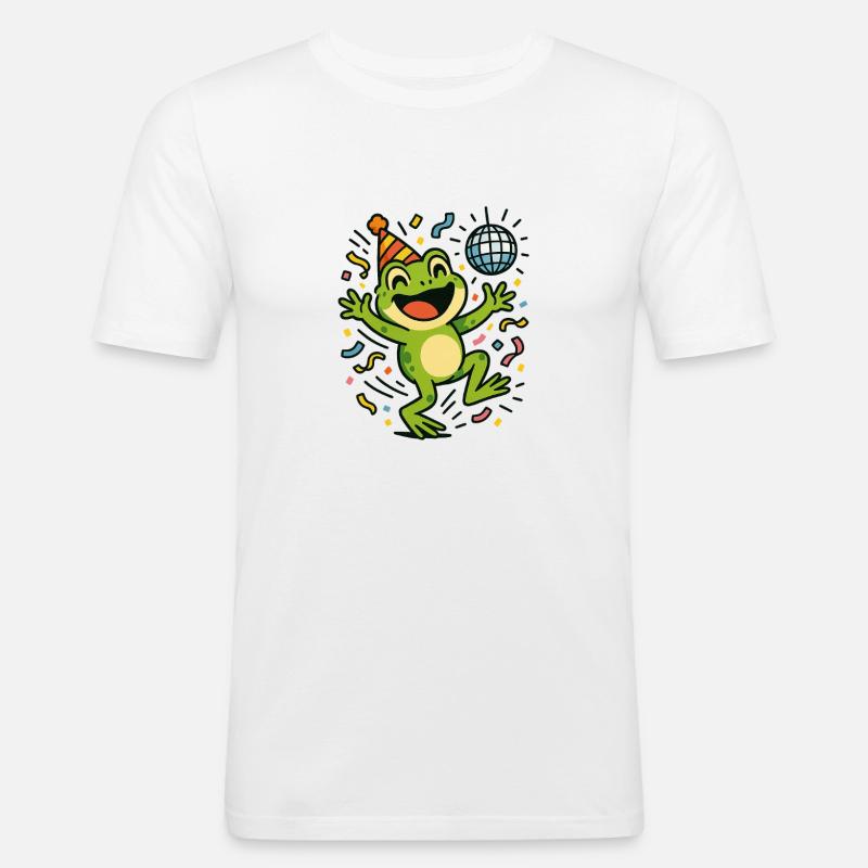 Party Frog - Men's Slim Fit T-Shirt - white