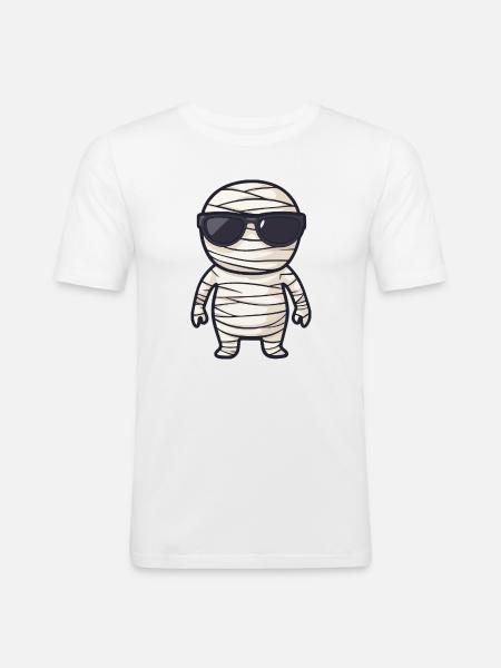 Mummy with sunglasses - Men's Slim Fit T-Shirt - white